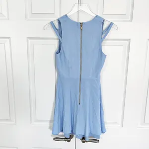 NBD x The Naven Twins No Secrets Periwinkle Plunge Fit & Flare Mini Dress thumbnail 8