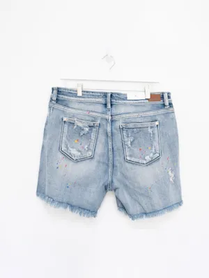 Judy Blue - Distressed Paint Splatter Denim Shorts thumbnail 2