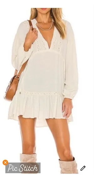 Free People Rugged Beauty Swing Dress Ecru thumbnail 1