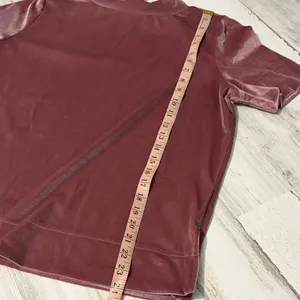 Anthropologie Krisha Mauve Velvet Mock Neck Short Sleeve Top Size Large thumbnail 11