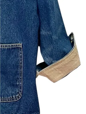 Vintage Bill Blass Jeans Denim Chore Jacket XL Corduroy Collar Barn Workwear thumbnail 9