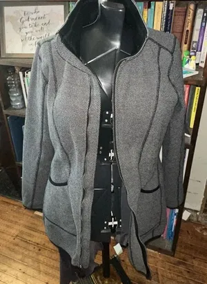 Eddie Bauer gray heathered M gorpcore full zip jacket thumbnail 1