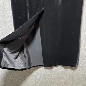 Ann Taylor Loft Black Velvet Maxi Skirt‎ Silk Blend Vintage 90s Size 8 Made USA thumbnail 6