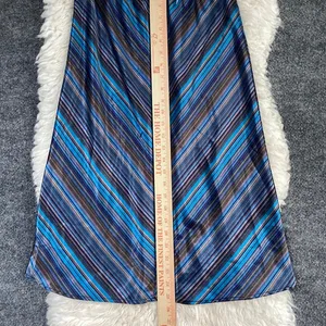 Striped Midi Skirt Blue Purple Brown Chevron Striped Cottagecore Dark Romance thumbnail 8