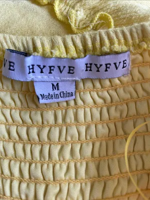 HYFVE Yellow Cutout Halter Tiered Mini Dress thumbnail 3