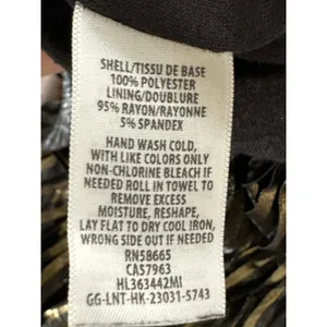 Trouve Metallic Black‎ Gold Shimmer Pleated Maxi Skirt Womens Size XS thumbnail 8