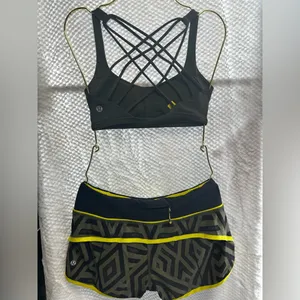 Lululemon run speed short with free to be wild bra set sz 2 thumbnail 2