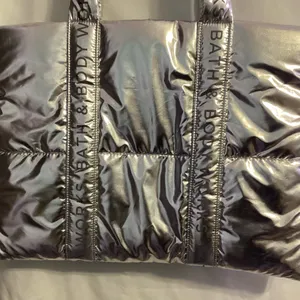 Bath & body Works Silver metallic Tote Bag thumbnail 3