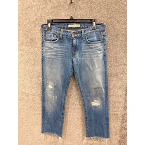 J Brand Women Jeans 24 Blue Vida Distressed Straight Leg Raw Hem 1257U353 thumbnail 2
