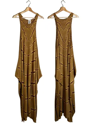 Free People Tie Dye Maxi Dress Women's Small Tan Brown Hippie Festival Boho Chic thumbnail 2