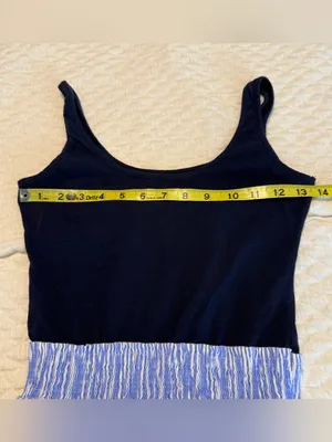 Y2K Abercrombie & Fitch Mini Babydoll Dress Smocked Waist Sz Small Navy Stripes thumbnail 7
