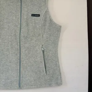 Columbia‎ Benton Springs Fleece Vest Womens Medium Grey Full Zip XL6953 thumbnail 5