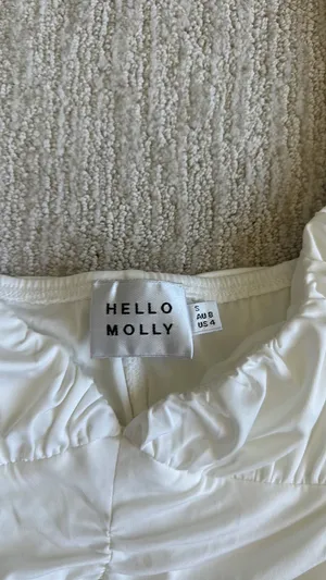 Hello Molly White Ruched Mini Dress thumbnail 3