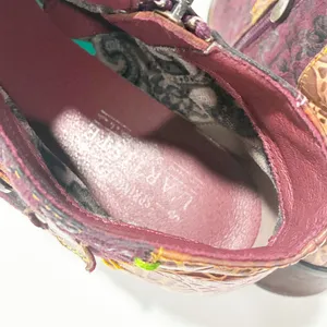 L’Artiste WOMEN’S GEORGIANA HANDPAINTED ANKLE BOOTS Red Buckle Size 39/9 thumbnail 5