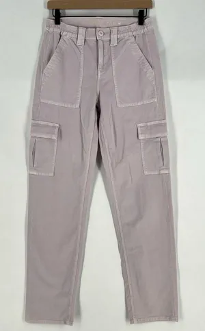 American Eagle Stretch Cargo Straight Pant Lilac Ice‎ High Rise Utility 4 Long thumbnail 1