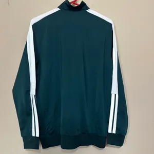 NWT Adidas Track Jacket Men Medium Green Full Zip Athletic Warm Up Zip Pockets thumbnail 6