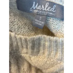 Marled Reunited Clothing Cream Cable Knit Side Button Sweater Small thumbnail 8