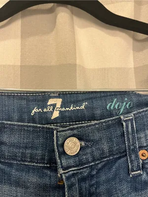 7 For All Mankind Blue Denim Bermuda Shorts thumbnail 2