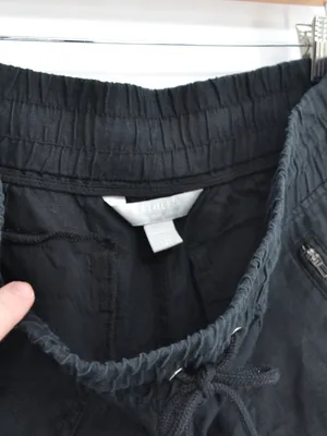 Athleta Cabo Linen Jogger Pants Womens 12 Tall Black Lightweight Pockets Taper thumbnail 5