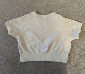 Cropped White Workout Tee thumbnail 2
