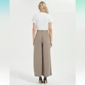 NWT Tranjori Mocha Tan High Waist Wide-Leg Pants Trousers Office Neutral Casual thumbnail 8