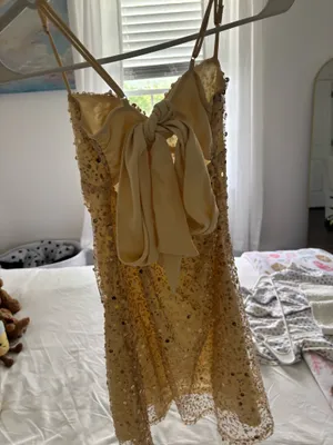 Gold Sequin Lucy in the Sky Dress thumbnail 2