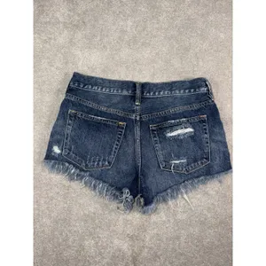 We The Free people Micro Shorts Womens 25 Blue Cut Off Fringe Button Fly thumbnail 7