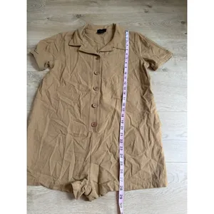 Lumiere utility Tan Short Sleeve Button Down Romper Women's Size Small thumbnail 4