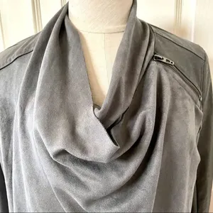Anthro Blank NYC  grey draped velour jacket thumbnail 5