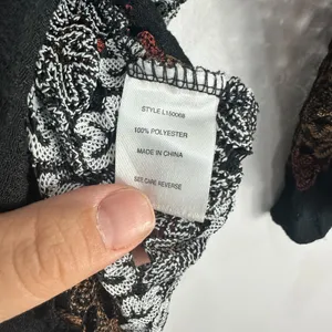 Formanality 1X Crochet‎ Lace Mini Dress Boho Festival Tunic Sheer Chiffon Hem thumbnail 5