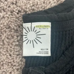 Aerie Black Crew Neck Sweater with Classic Design thumbnail 2