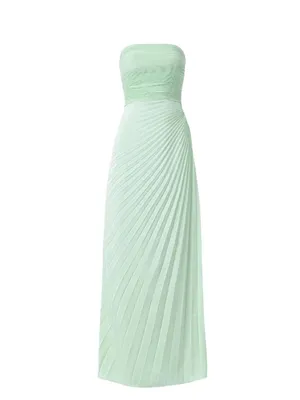 Dress The Population Kinley Pleated Strapless Gown in MInt Green Womens Maxi thumbnail 10