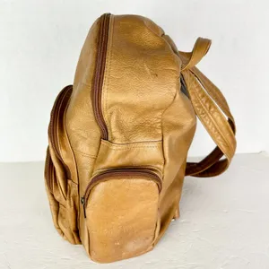 Vintage Sol Leather Backpack Purse Multi Pocket Supple Travel Unisex thumbnail 4