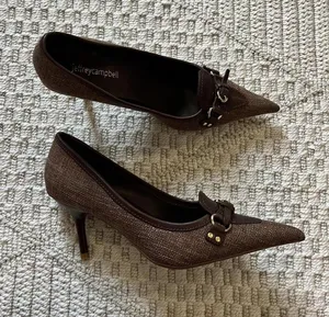 Jeffrey Campbell Walk-Thru Pump in Brown thumbnail 1