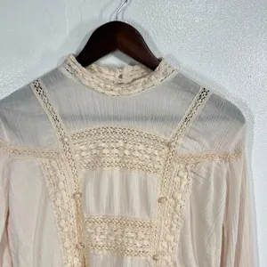 Louise‎ Misha Tara Blouse Blush Pink Cotton Lace Boho Victorian Top French Brand thumbnail 8