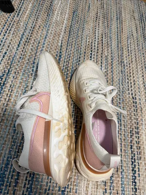 Nike Women's Running Sneakers in Cream & Pink Accent thumbnail 3