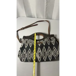 Myra Bag Azure Printed Aztec Womens Brown Tan Canvas Leather Print Boho Shoulder thumbnail 11