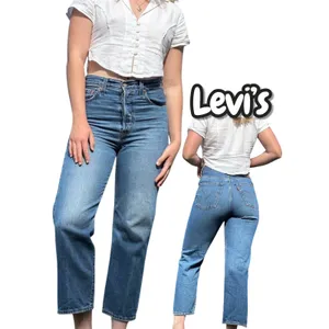 Levis Ribcage Straight Ankle Jeans Womens 27 Blue High Rise Denim A36 thumbnail 2