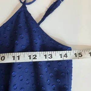 J.Crew Swiss Dot Maxi Dress Blue Spaghetti Strap Flowy Vacation Summer Size 2 thumbnail 9