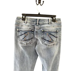 Silver Jeans Co Suki Y2k‎ Low Rise Bootcut Light Wash Denim Jeans Womens 30 thumbnail 2
