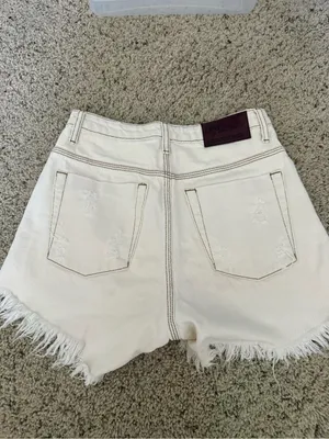 One Teaspoon Milk beauty High Waist Bonita Denim shorts size 26 thumbnail 2