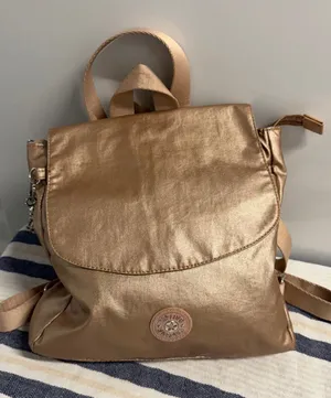 Kipling Dannie Metallic Small Backpack Gold Charm Metallic Convertible Bag thumbnail 1