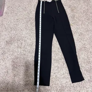 & Other‎ Stories Women's High Rise Black Pleated Double Zip Trouser Pants thumbnail 8