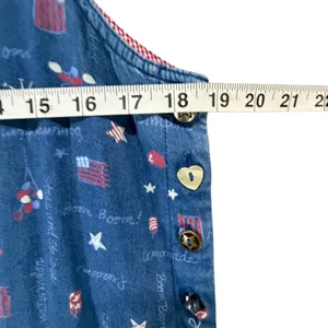 Vintage Koret‎ City Blues Petites Denim Dress Blue Novelty Patriotic Picnic Sz M thumbnail 8