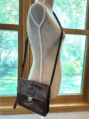 Patricia Nash Distressed Brown Leather Organizer Crossbody Wallet Bag Boho Vinta thumbnail 2