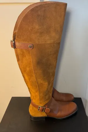 Naturalizer January Wide Calf Brown Leather Suede Over‎ Knee Riding Boots 5.5 M thumbnail 1