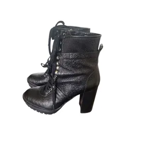 Vince Camuto Ermania Lace up Combat Bolck Platform Boots Black 8.5 thumbnail 4