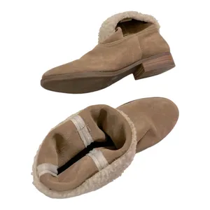 Sole Society Verona Winter Boots Women's 8.5 Beige Suede Faux Shearling Pull On thumbnail 8