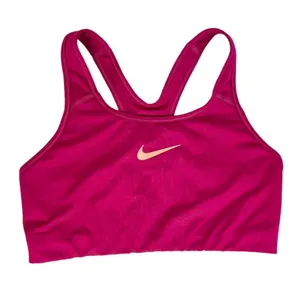 Nike Dri Fit Sports Bra Magenta Pink Sz Large Nike Swoosh Activewear thumbnail 1