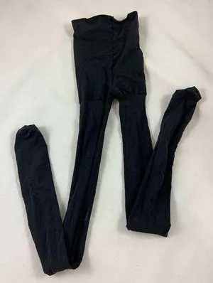 M/L Black opaque one leg torn punk rock tights thumbnail 1